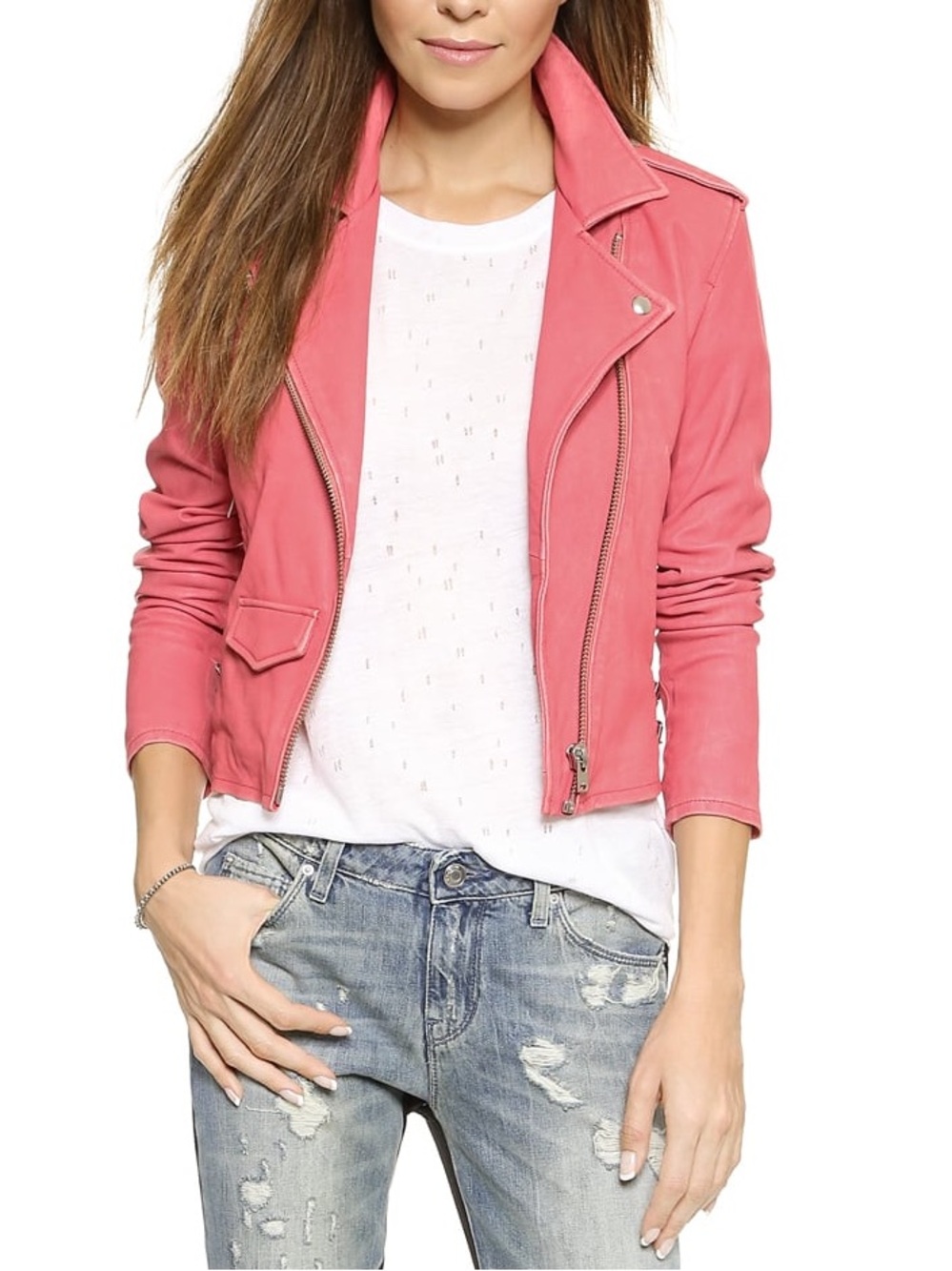 IRO Coral Leather Moto Jacket